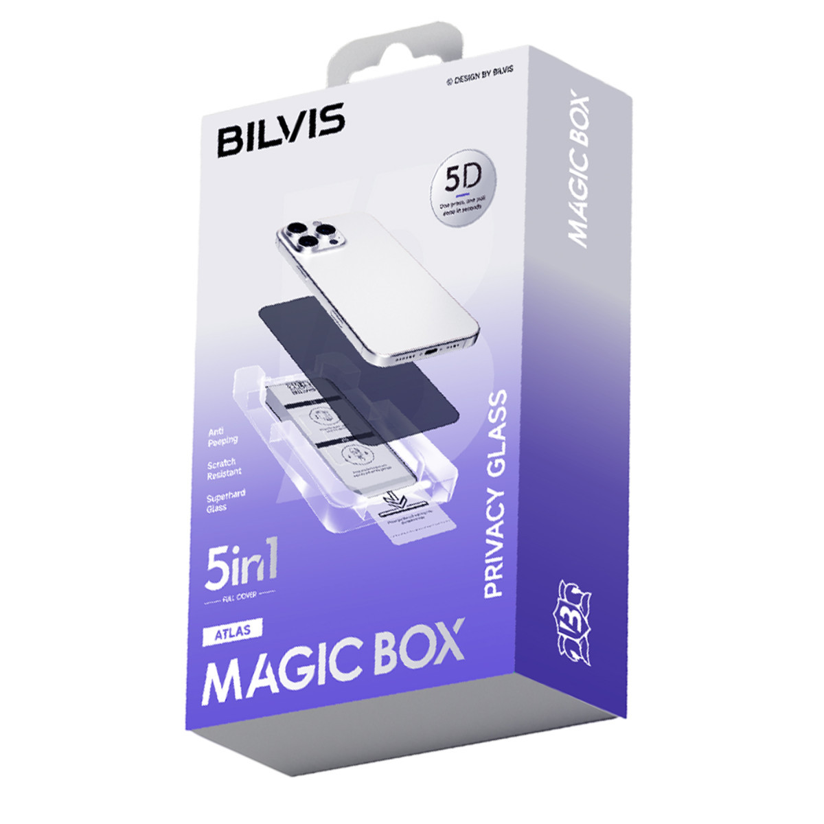 iPhone 16 Pro Max Bilvis 5in1 5D Magic Hayalet Cam Ekran Koruyucu - Siyah