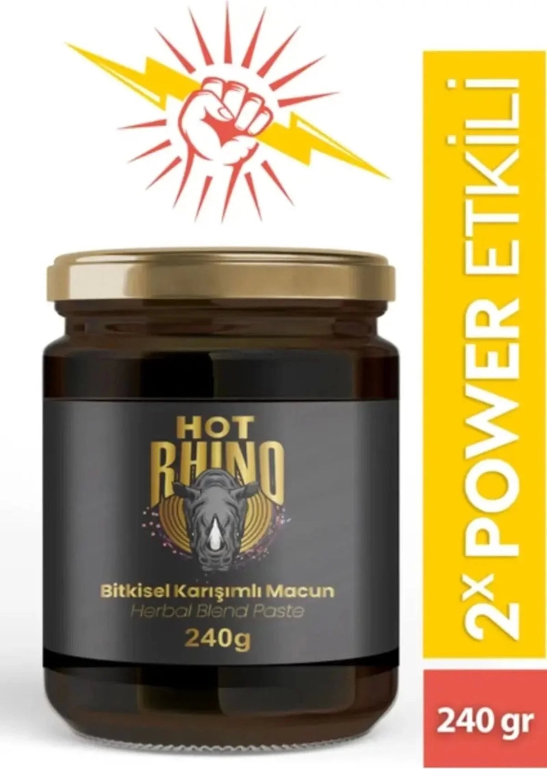 Hot Rhino Erkeklere Çok Özel Doğal Karışımlı Ballı Atom Macun 240 gr