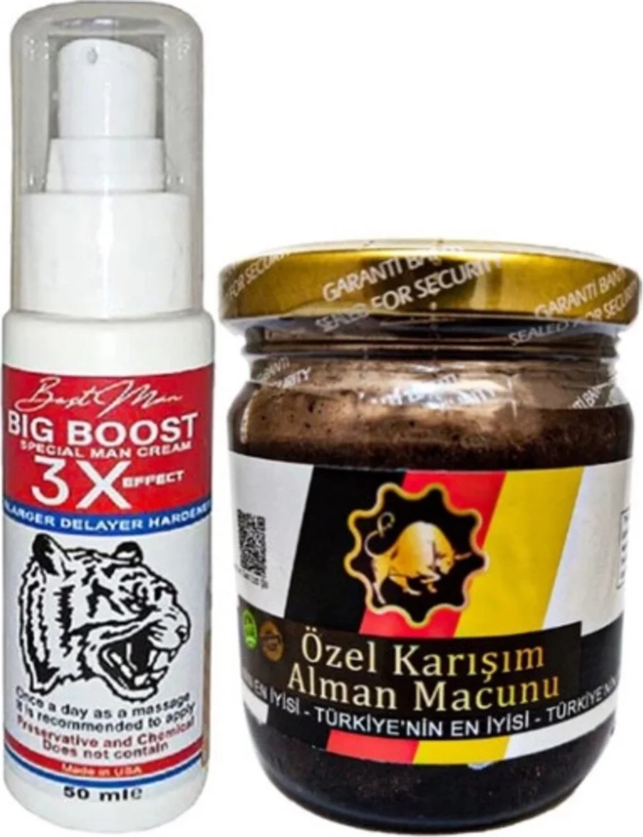 Süper Bigboost 50 ml Erkekler Için 3xeffect Krem + Yanında 1 Kavanoz 240GR German Macun Takım