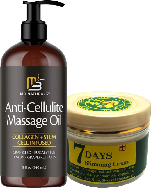 7daus Slimming Cream 100 ml Krem + Anti-Cellulite Massage Oil  240 ml Masaj Yağı