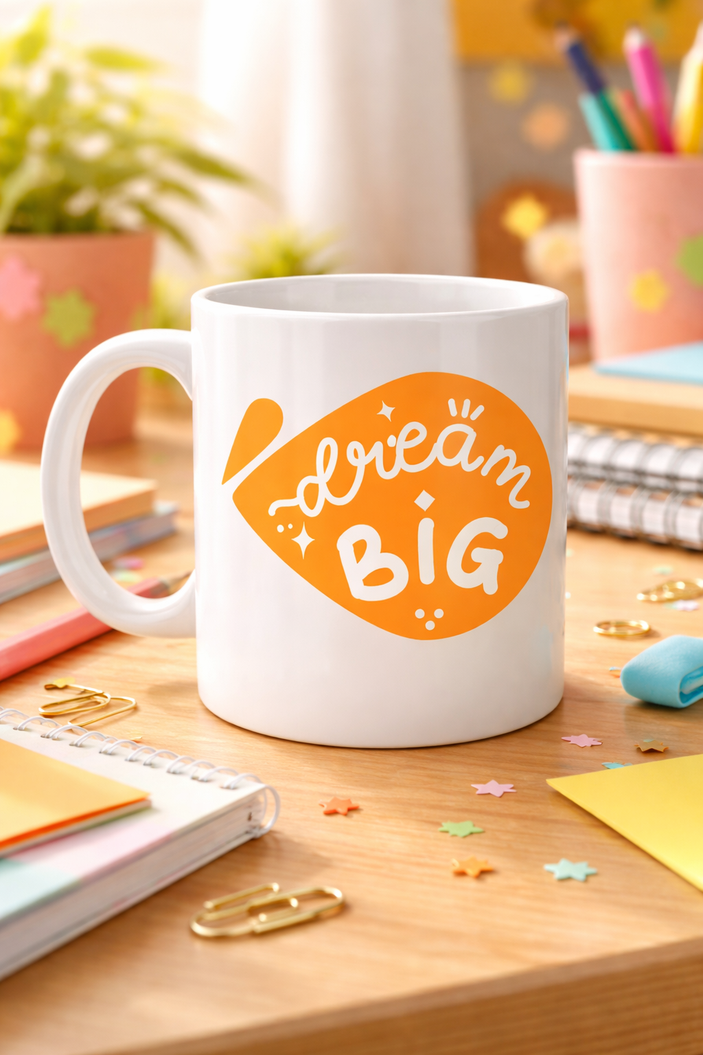 Dream Big Yazılı Porselen Kupa MODEL 135 – Motivasyon Temalı, Sıcak Tasarım, Kahve &amp; Çay Kupası, Hediye Fikri