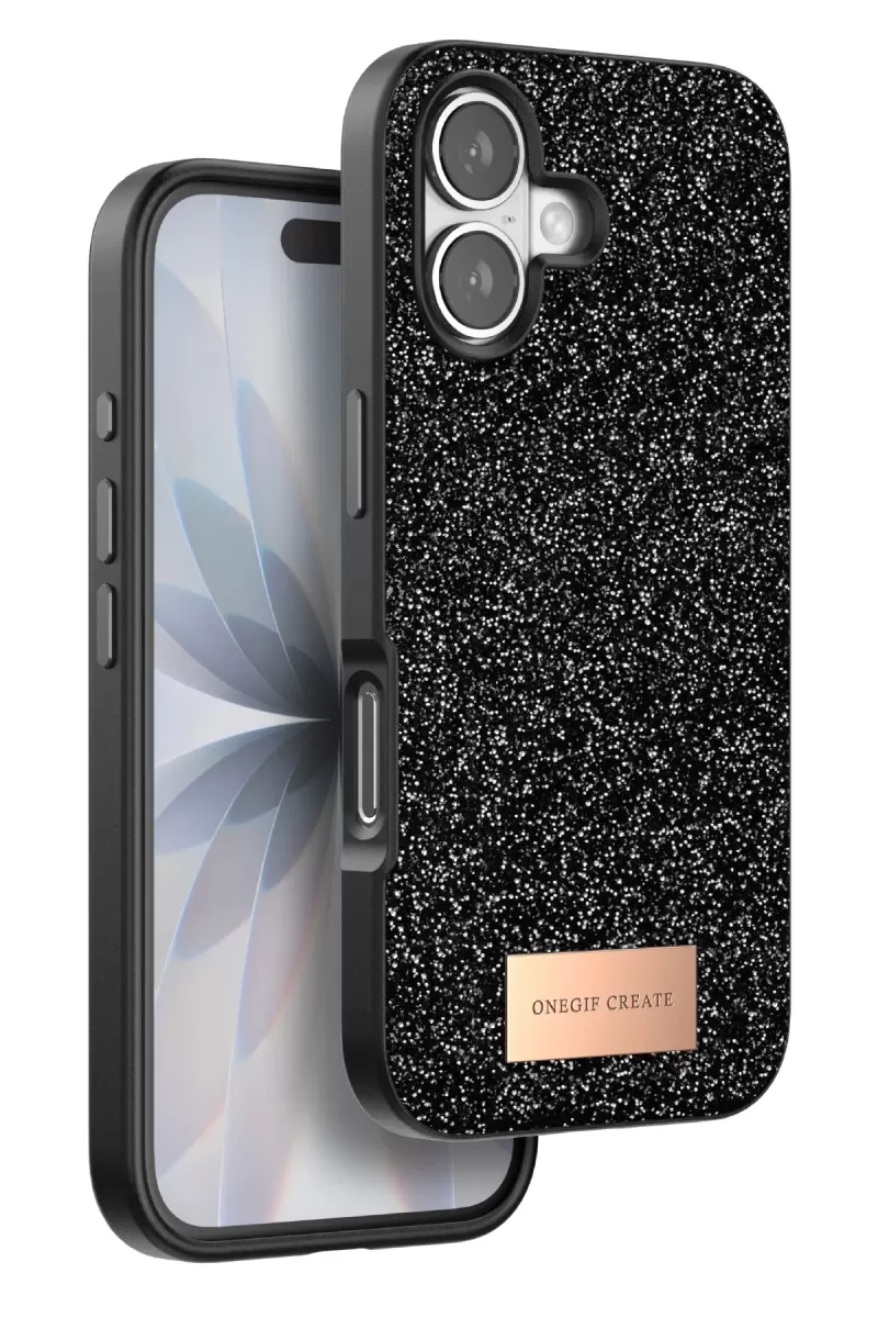 iPhone 17 Bright Simli Kapak - Siyah