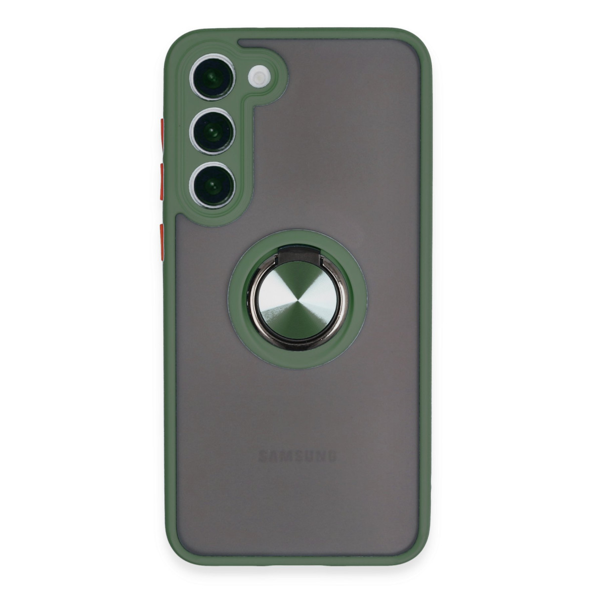 Galaxy S23 Plus Kılıf Montreal Yüzüklü Silikon Kapak - Yeşil