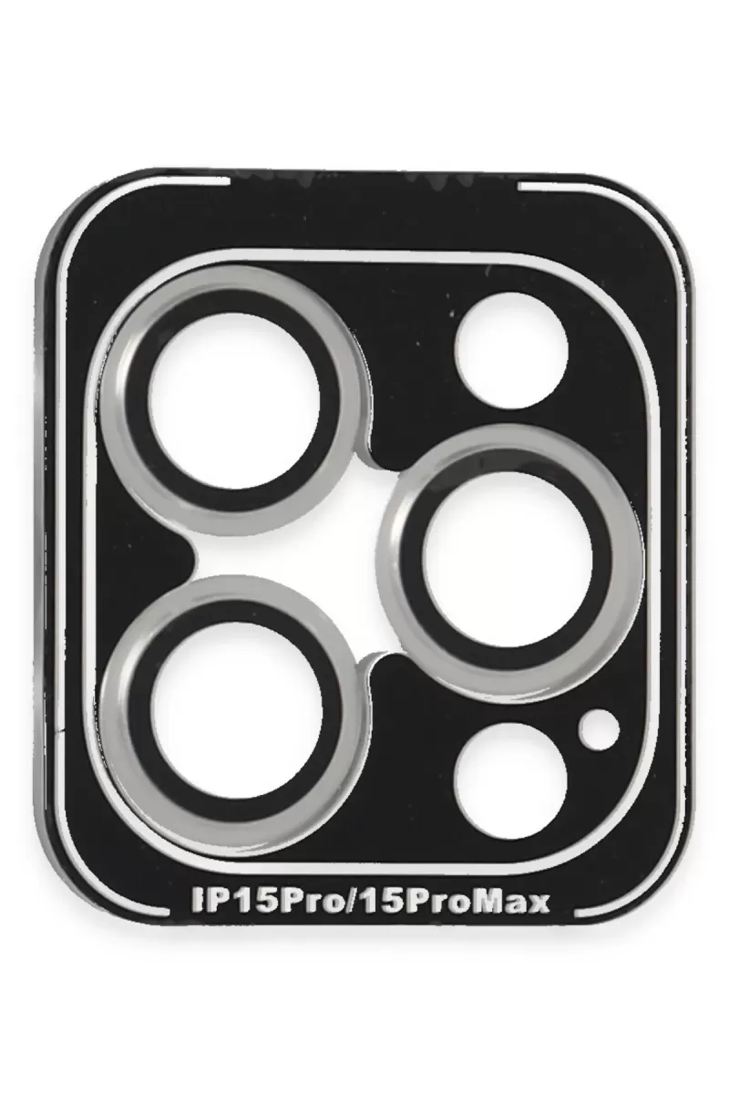iPhone 15 Pro Max PVD Metal Kamera Lens - Gümüş