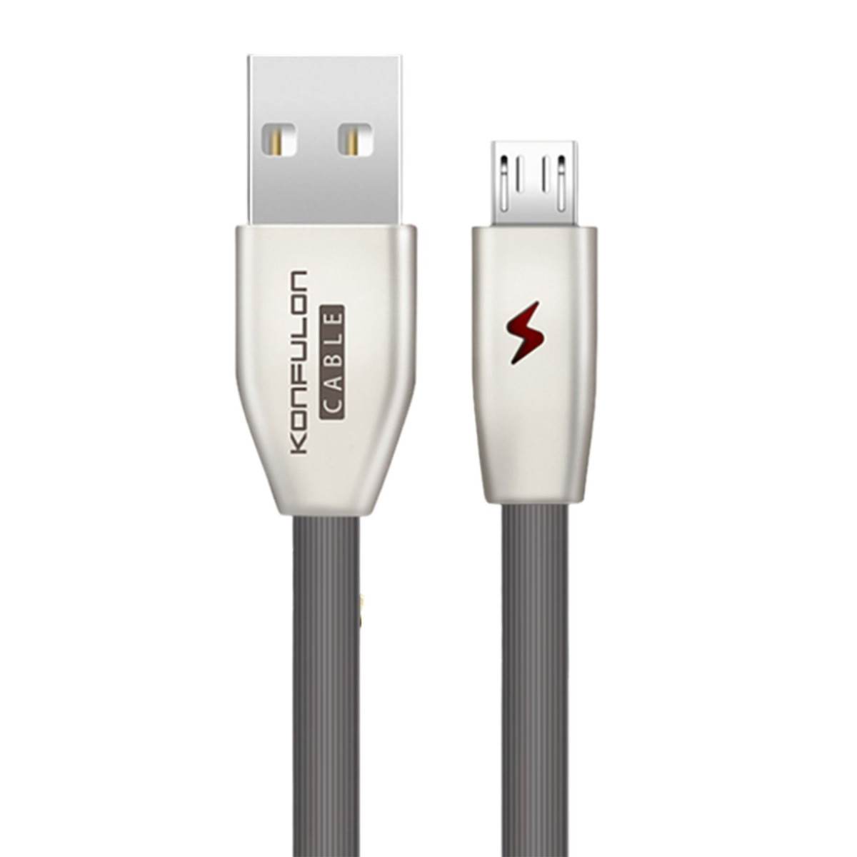 S53 Led Işıklı Micro USB Kablo 1M 3A - Siyah