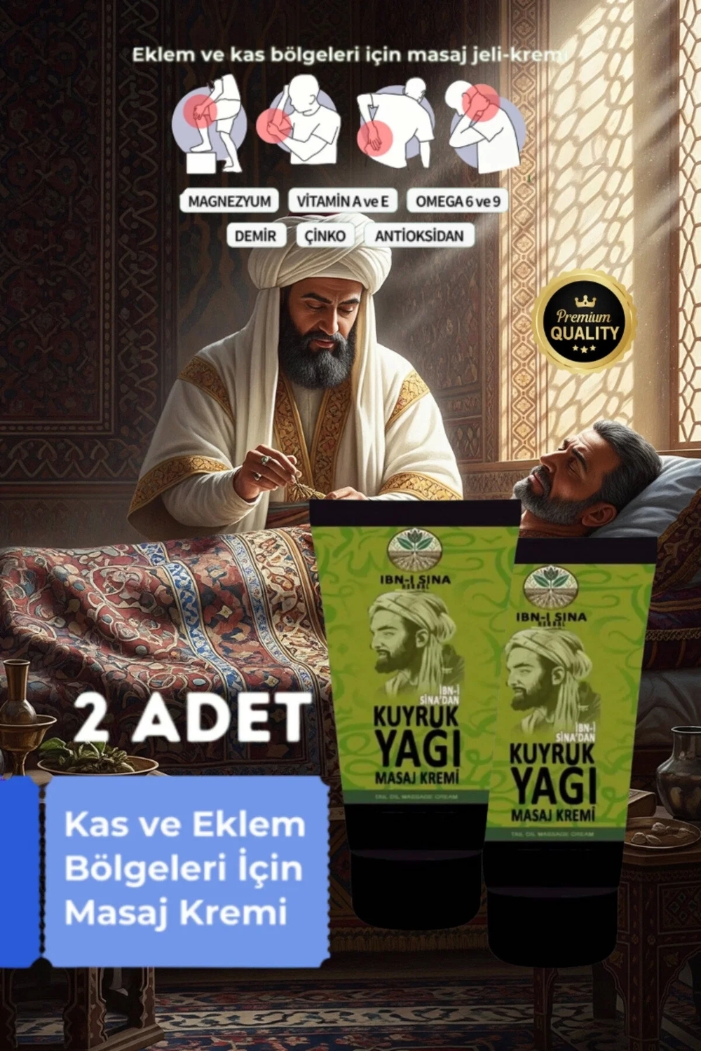 Süper Ibni Sina Kuyruk Yağı Muzicesi Masaj Kremi 2li Set