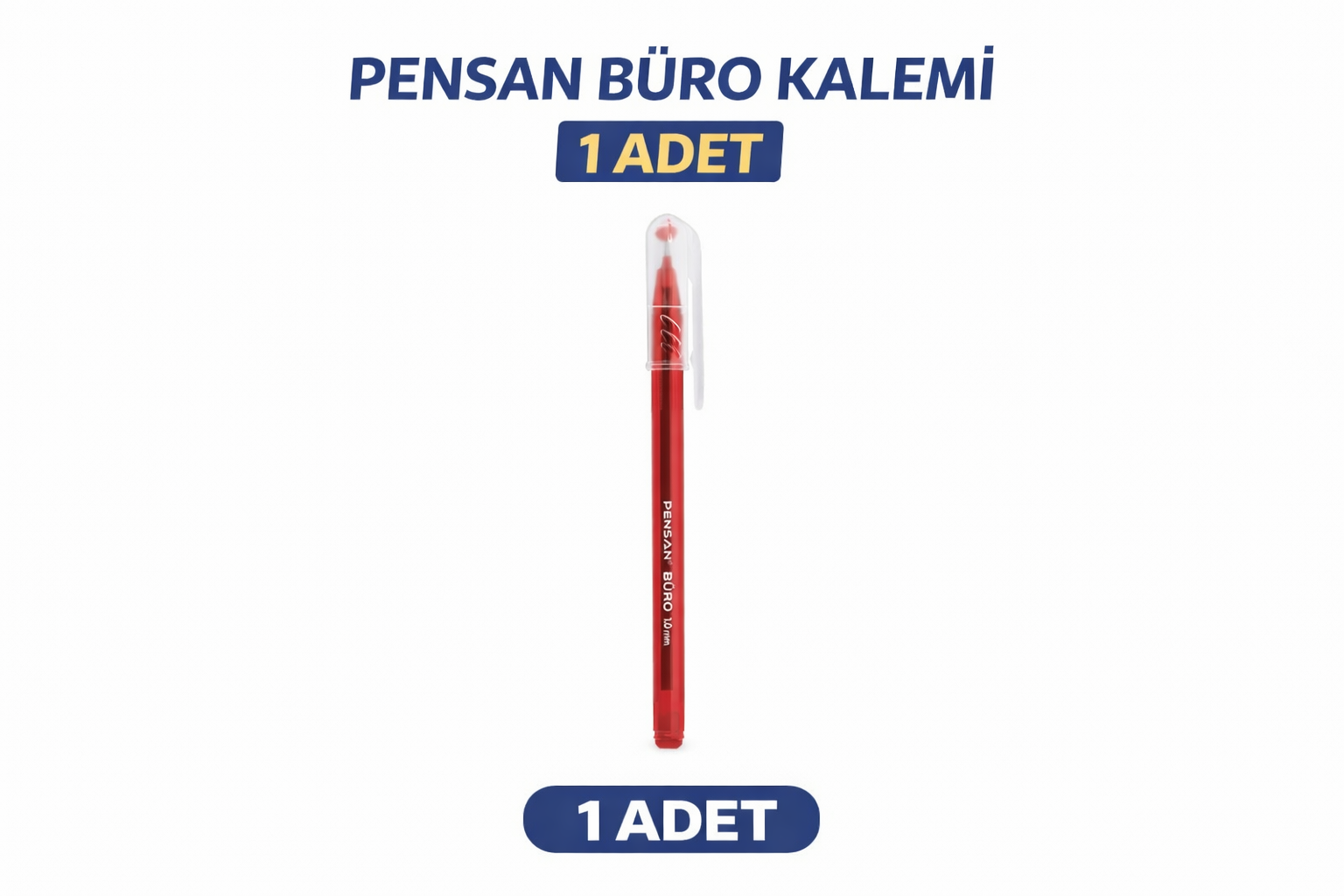 Pensan Büro 2270 Kırmızı Tükenmez Kalem 1.0 mm Medium Yerli Üretim 1 Adet