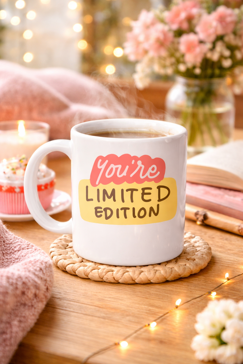 You’re Limited Edition "SEN EŞSİZSİN" Yazılı Porselen Kupa MODEL 152 – Motivasyon Temalı, Özel Tasarım Kahve &amp; Çay Kupası