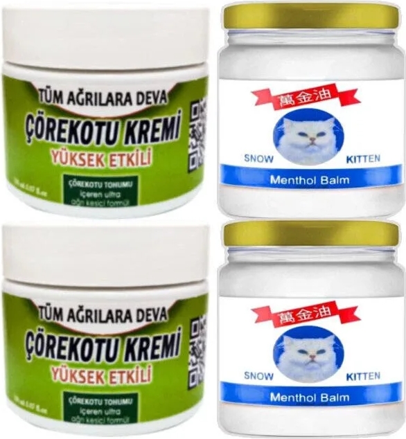 Çörek Otu Krem 2X100 ml - Snow Kitten Menthol Balm 2X50 ml