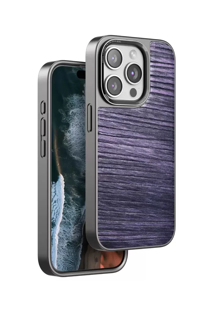 iPhone 15 Pro Max Wave Kapak - Derin Mor