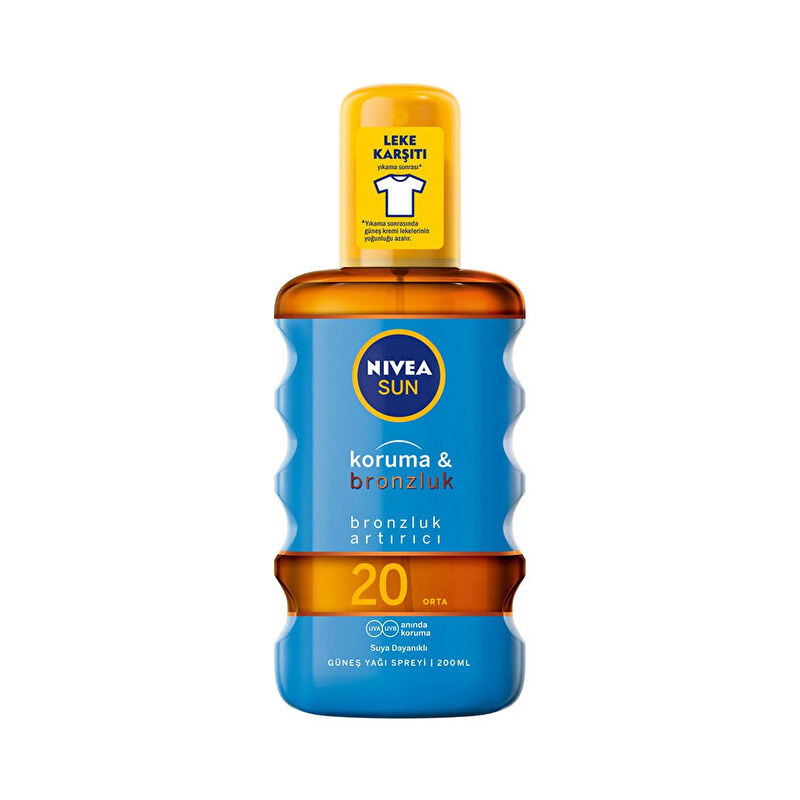 Sun Güneş Koruyucu Krem & GKF+20 Uva+uvb Suya Dayanikli Ve Bronzluk Artirici 200ML