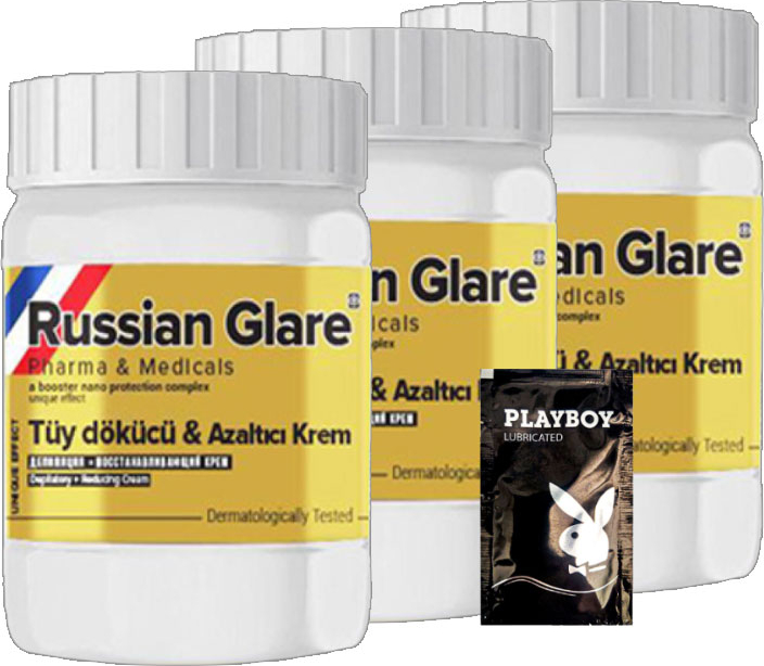 Playboy Rusian Glare Tüy Dökücü Azaltıcı Krem Nano 3 Adet x 50 ml Rus Merhemi  + Yanında Jel
