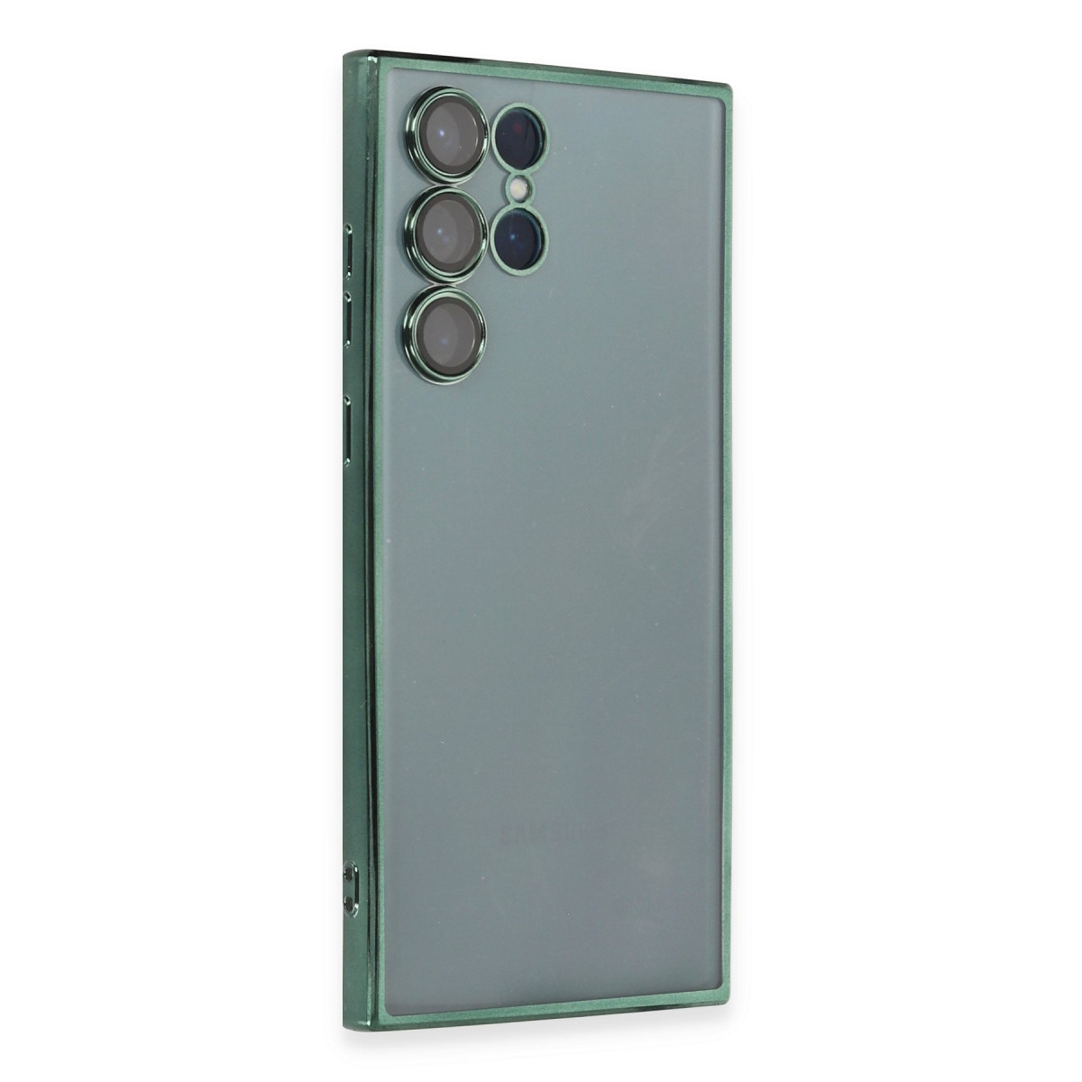 Galaxy S22 Ultra Kılıf Razer Lensli Silikon - Yeşil