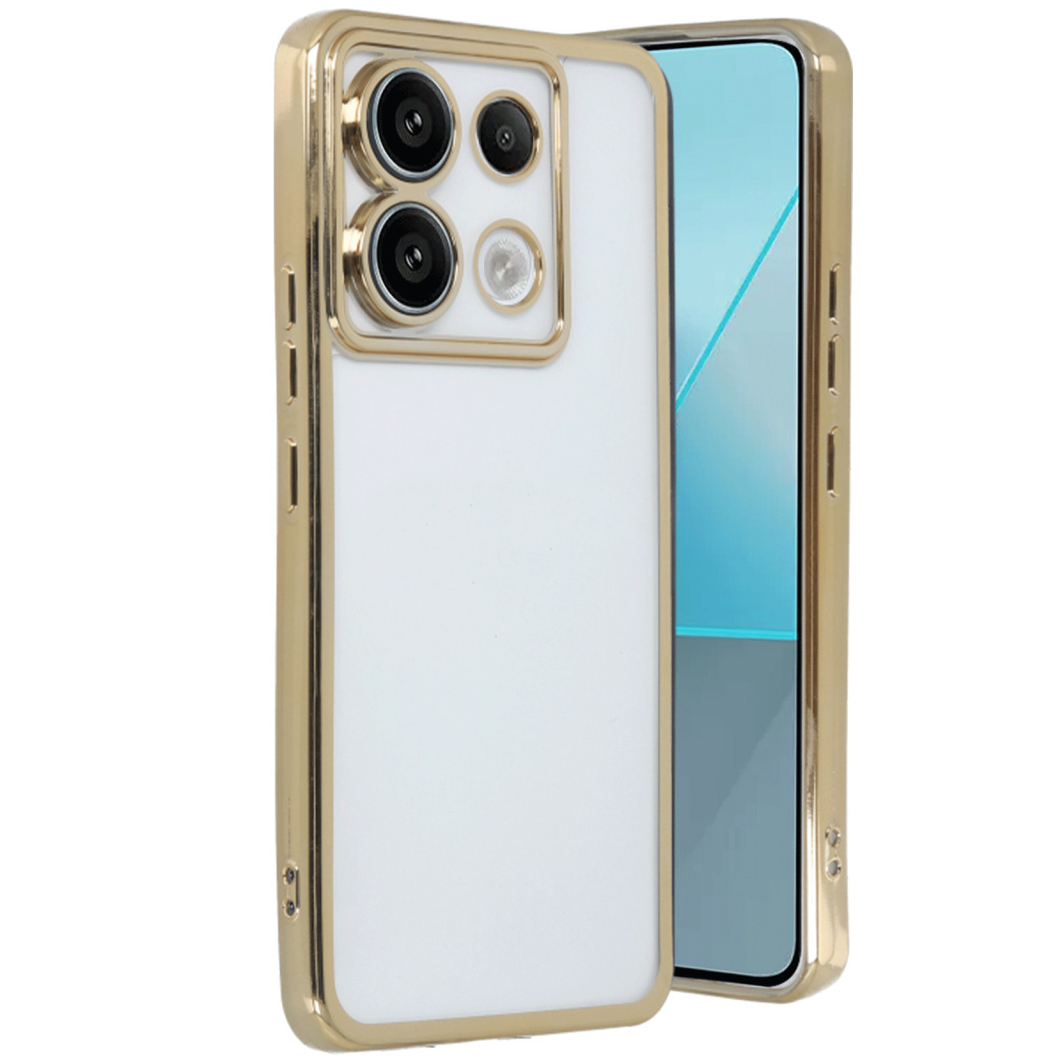 Poco X6 Kılıf Razer Lensli Silikon - Gold