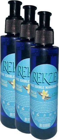 Rekze Erkeklere Kadınlara Özel Vanilya Aromalı Masaj Yağı Pure Edible Vanilla Flavor Massage Oil 125ML 3 Adet