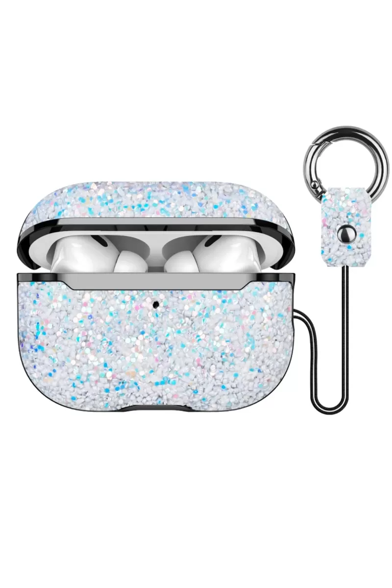 Airpods Pro 2 (2.nesil) Bright Simli Airpods Kapak - Gümüş