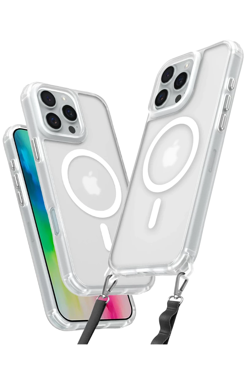 Apple iPhone 16 Pro Max Uyumlu Kılıf Enka Magsafe Silikon Kılıf - Şeffaf