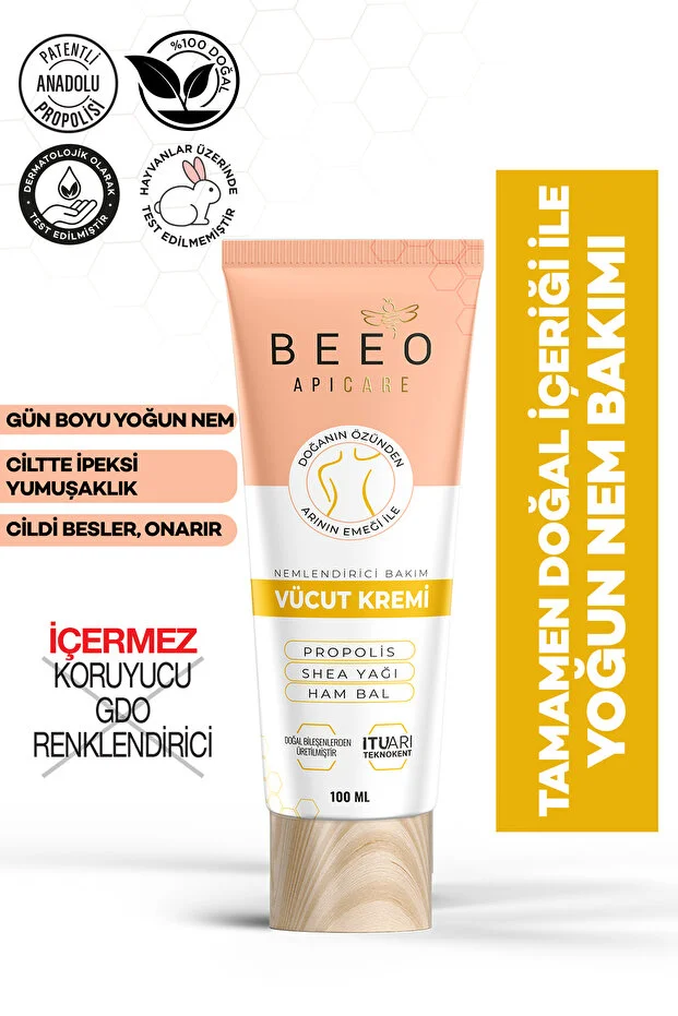 Vücut Bakim Kremi %100 Doğal Naturel Apicare Vücut Bakim Kremi 100 Ml
