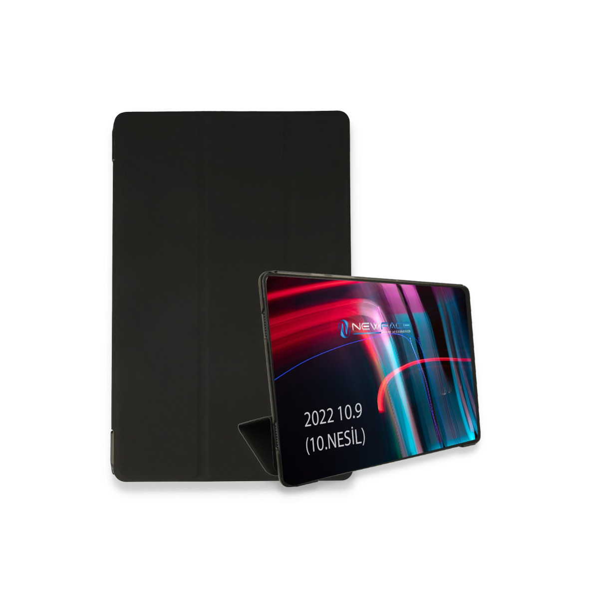 iPad 2022 10.9 (10.nesil) Kılıf Tablet Smart Kılıf - Siyah