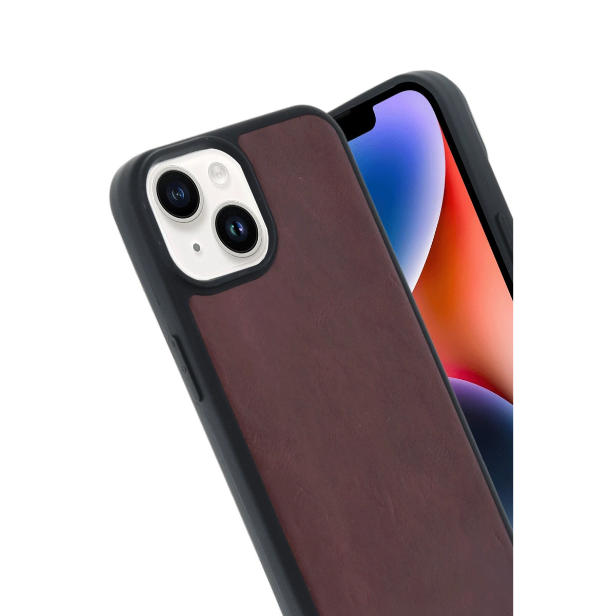 iPhone 15 Kılıf Aras Deri Kapak - Bordo — görsel 2