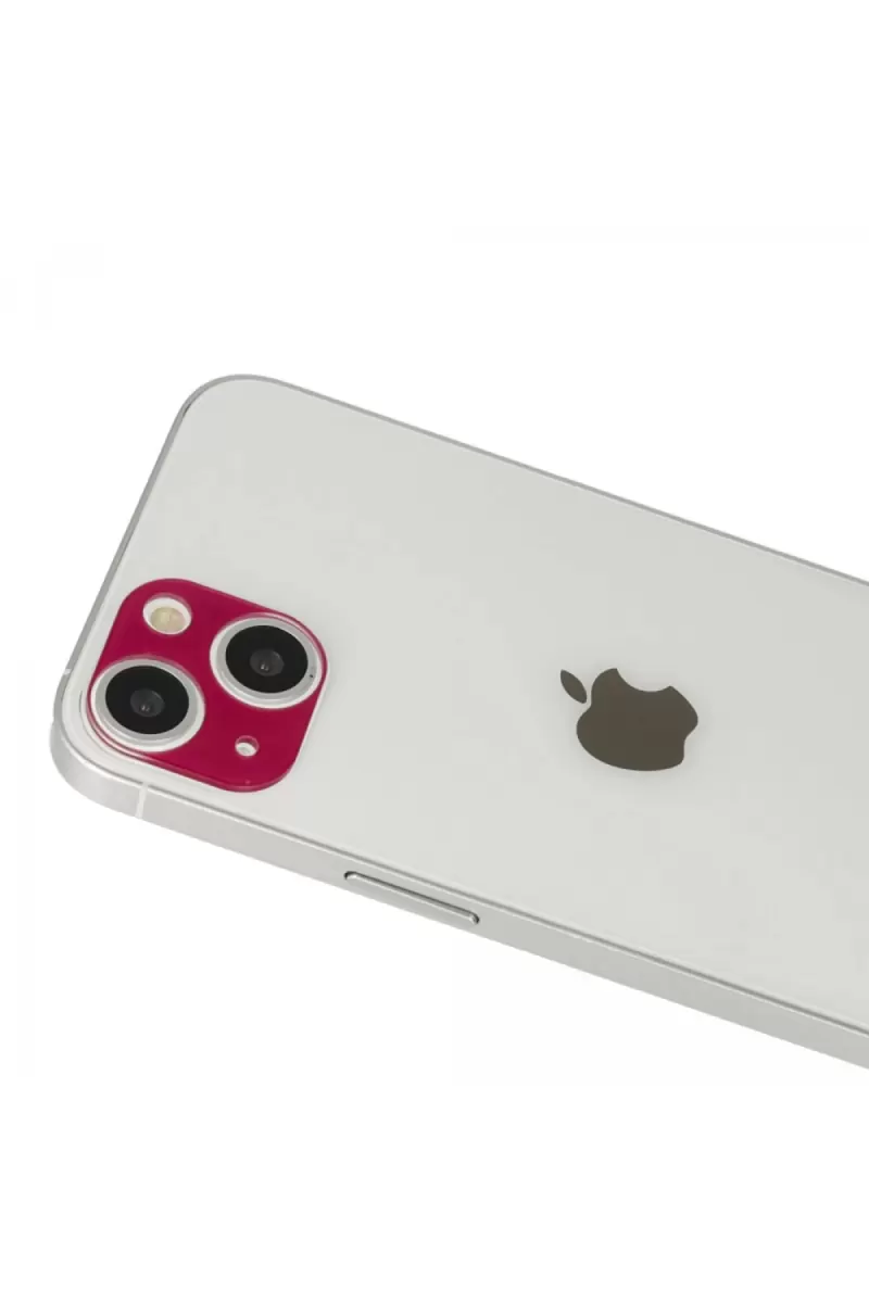 iPhone 13 Rainbow Kamera Lens Koruma Cam - Koyu Kırmızı