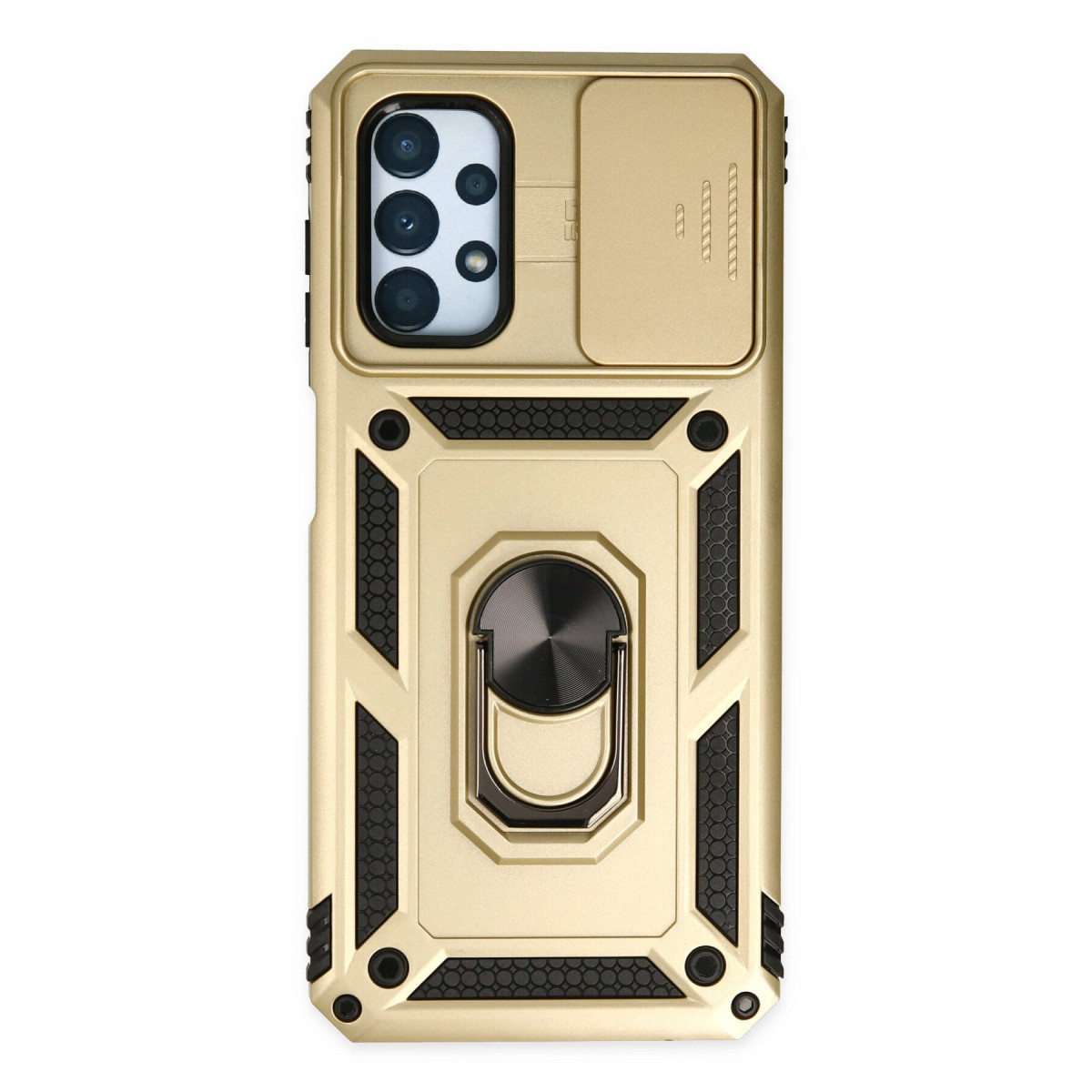 Galaxy A13 4G Kılıf Pars Lens Yüzüklü Silikon - Gold