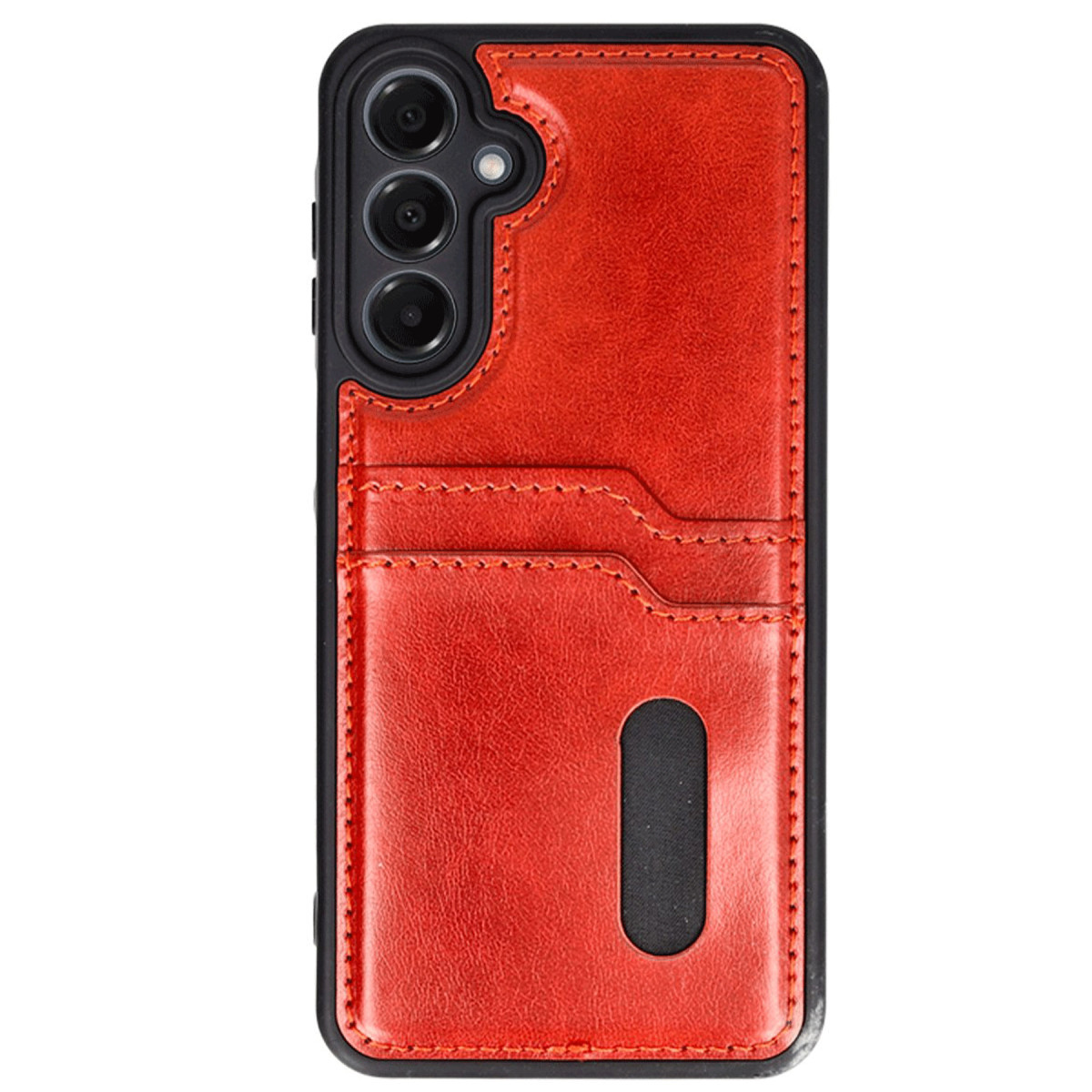 Galaxy A35 5G Kılıf Sara Kartvizitli Deri Kılıf - Kırmızı