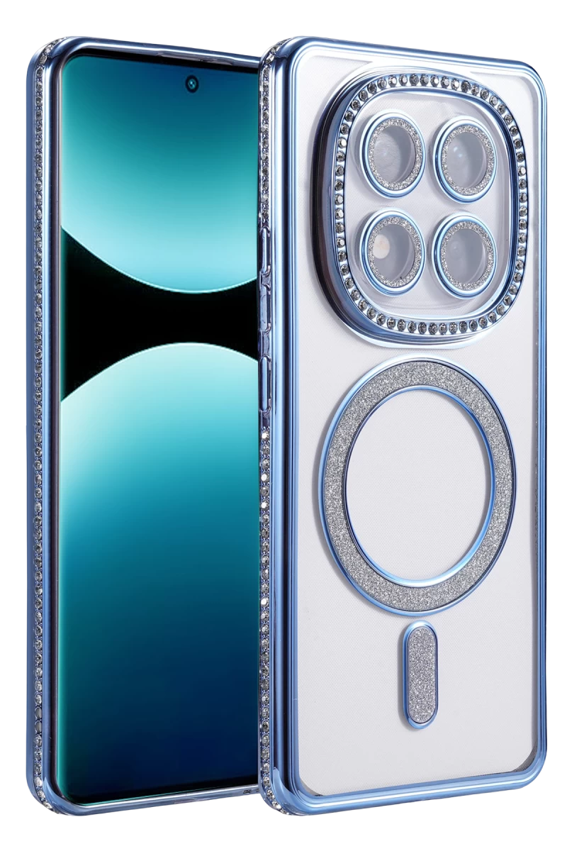 Xiaomi Redmi Note 15 Pro Plus 5G Uyumlu Joke Simli Magneticsafe Kılıf - Mavi