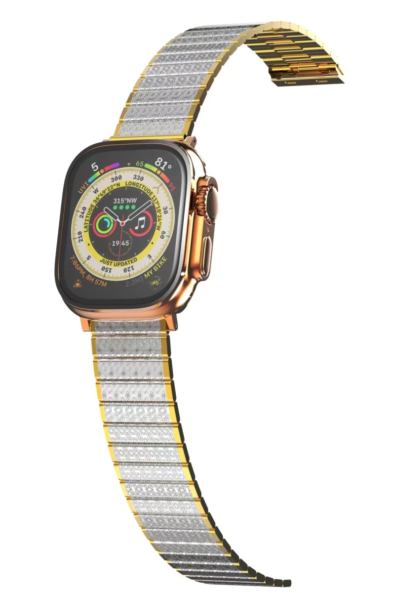 Apple Watch 38mm Uyumlu Made Metal Kordon - Gümüş-Gold