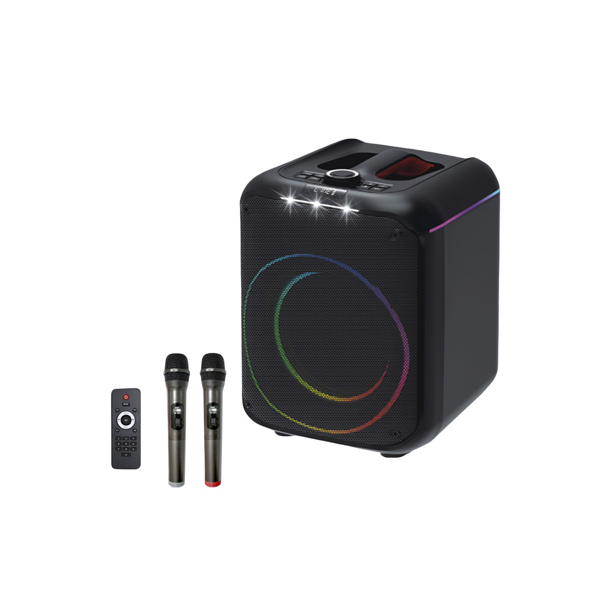 F39 25W Sürücülü RGB Işıklı 2 Adet Mikrofonlu Bluetooth 5.3 Kablosuz Hoparlör – Siyah