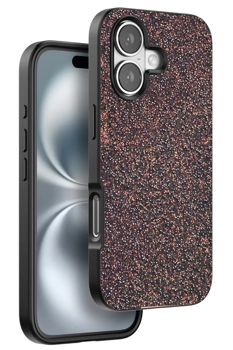 iPhone 16 Plus Bright Simli Kapak - Derin Mor