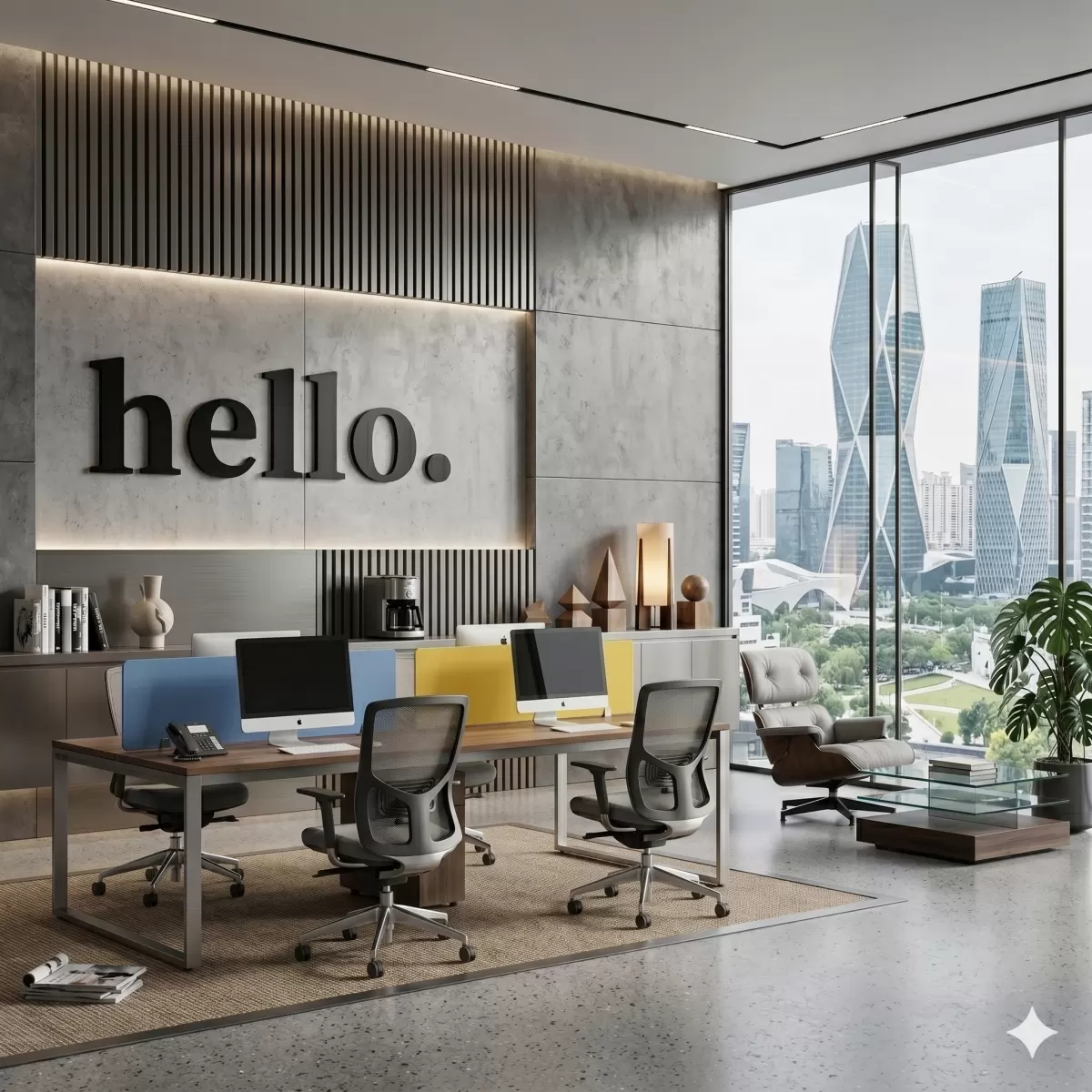 100x35 cm Dev Boy 'hello.' Yazılı Kırılmaz Pleksi Ayna - Premium Ofis ve Villa Antre Dekoru