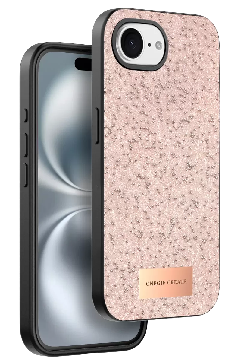 iPhone 16E Bright Simli Kapak - Pembe