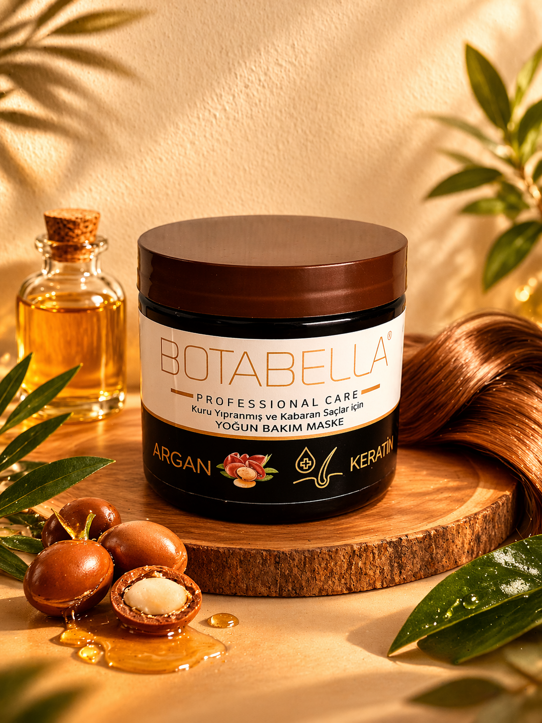 Botabella Argan ve Keratin İçeren Yoğun Saç Bakım Maskesi Kuru ve Yıpranmış Saçlar İçin Profesyonel Bakım