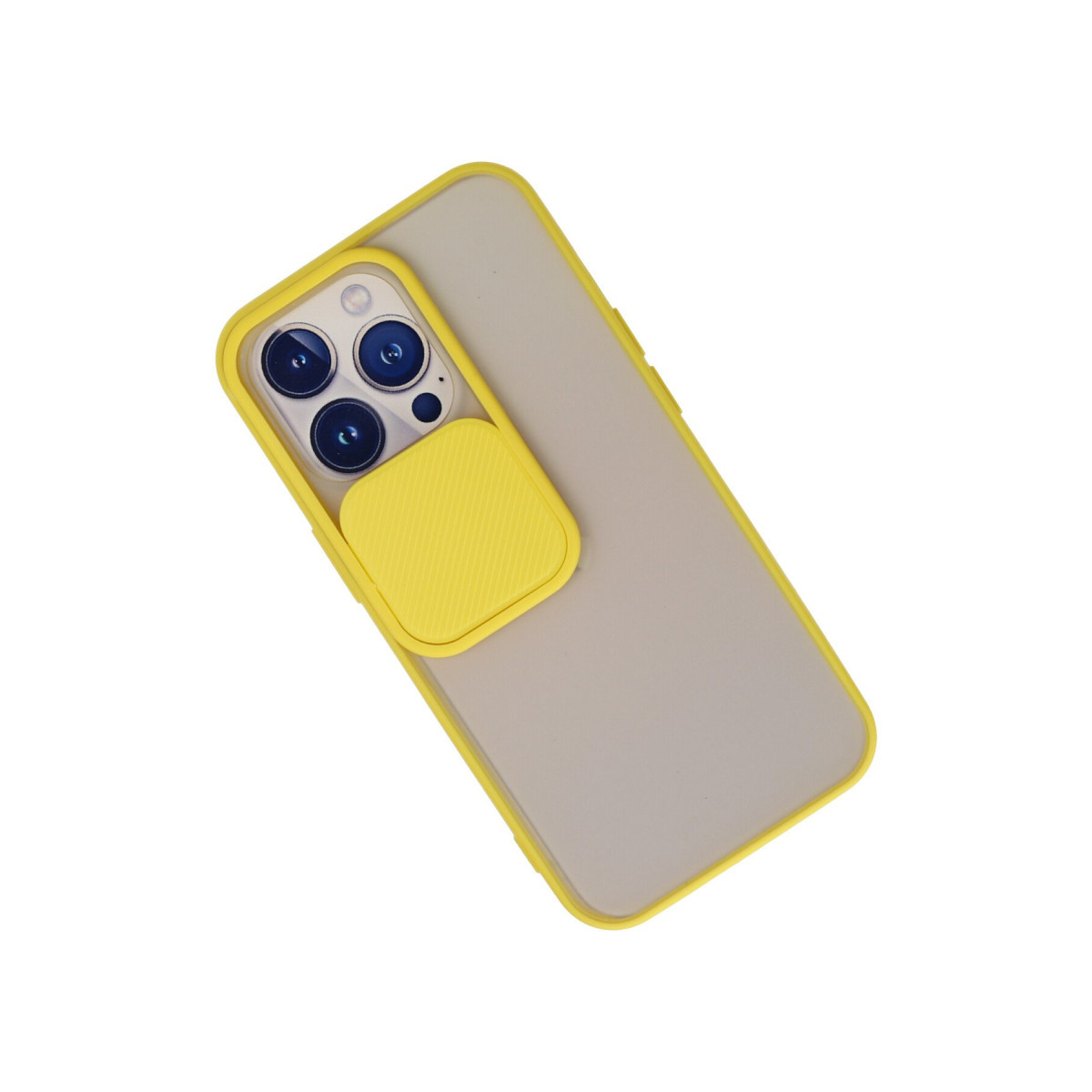 iPhone 13 Pro Kılıf Palm Buzlu Kamera Sürgülü Silikon - Sarı — görsel 3