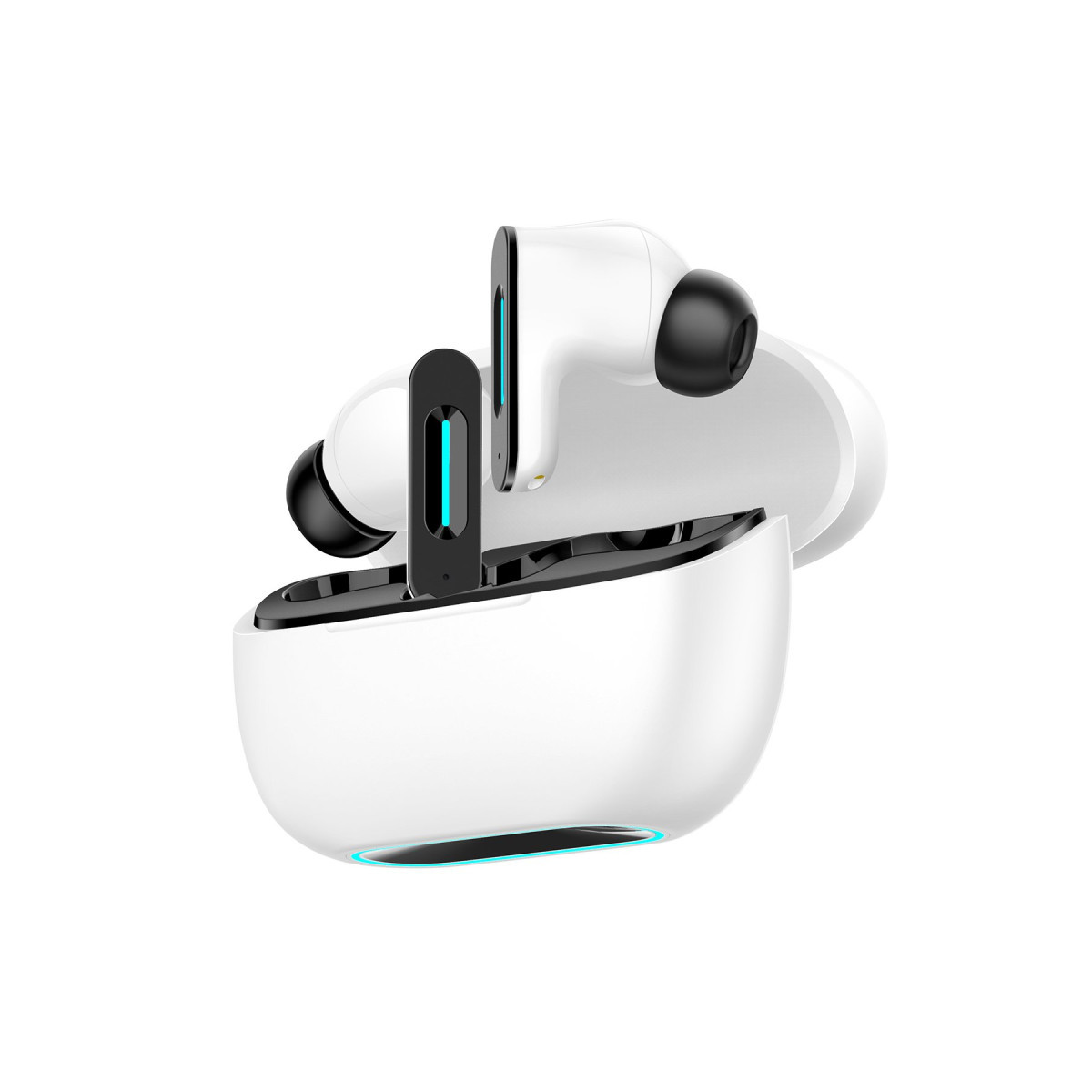 LS-518 Aktif Gürültü Engelleyici Özellikli TWS Airpods Kulaklık - Beyaz-Siyah