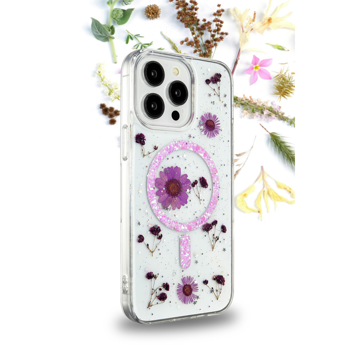 iPhone 16 Pro Kılıf Daisy Simli Magsafe Kapak - Pembe — görsel 2