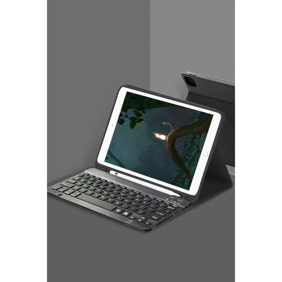 iPad 5 Air 9.7 Kılıf KC01 Smart Klavyeli Tablet Kılıfı - Siyah