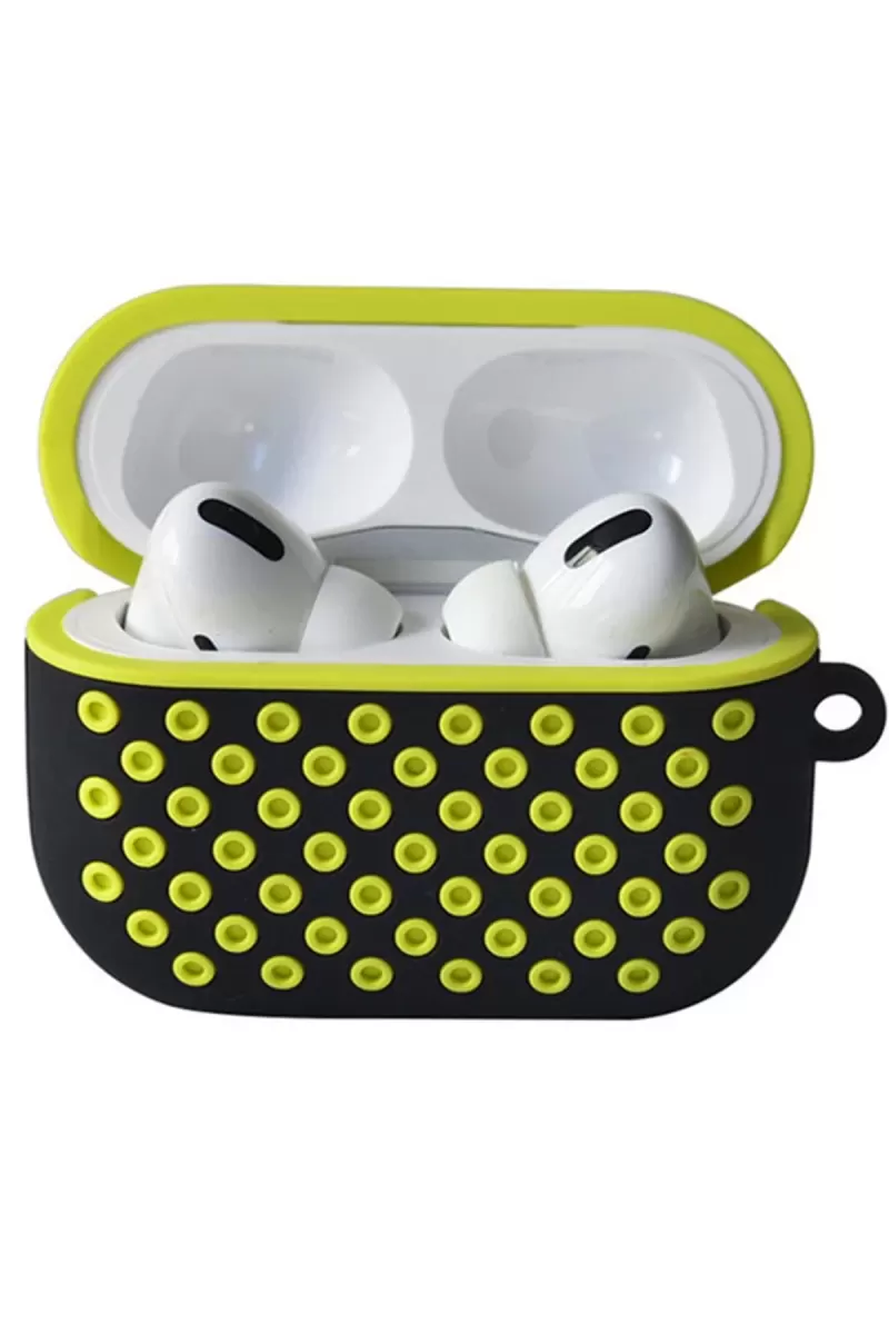 Airpods Pro 2 (2.nesil) Spor Delikli Kılıf - Siyah-Sarı