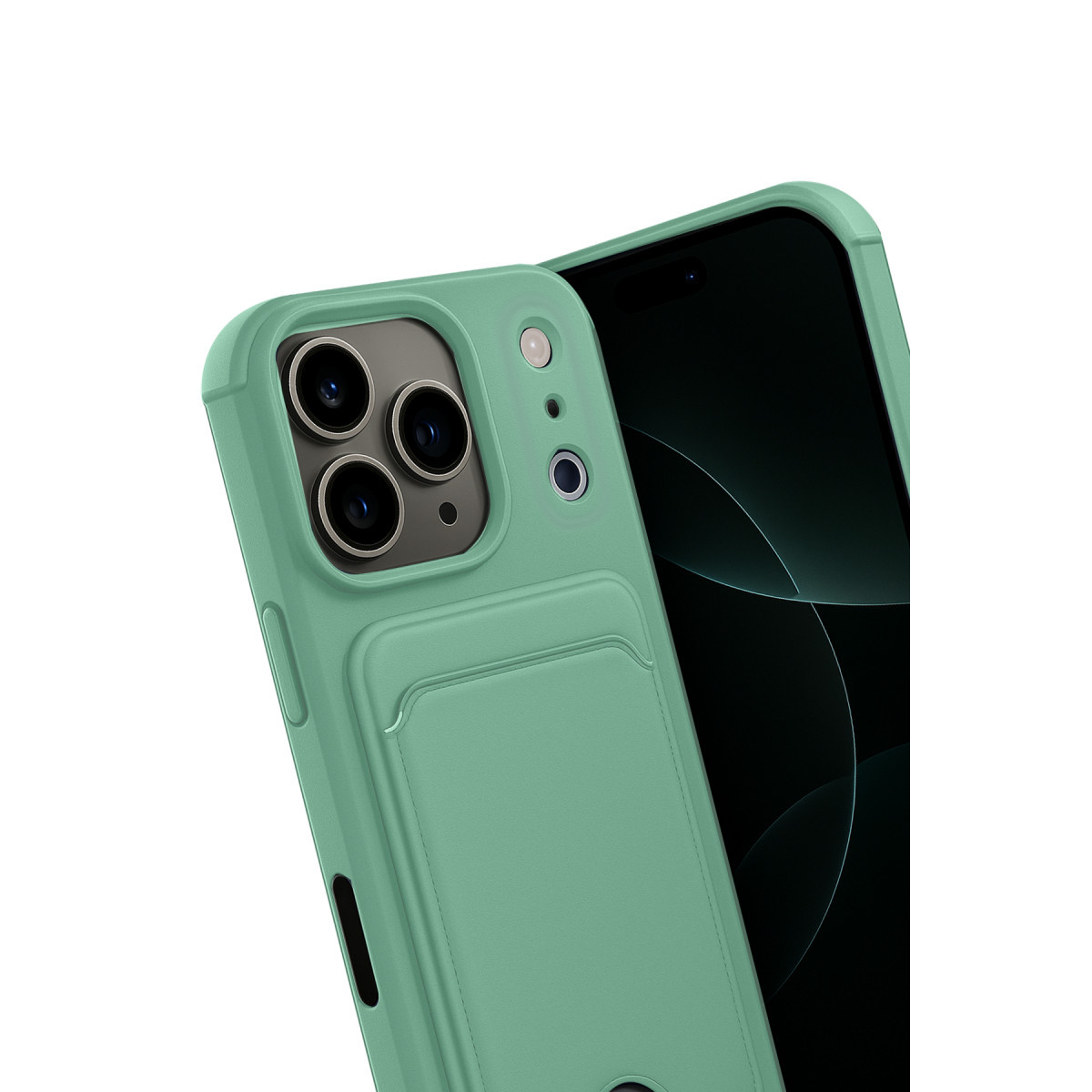 iPhone 17 Pro Max Kelvin Kartvizitli Silikon - Açık Yeşil — görsel 3
