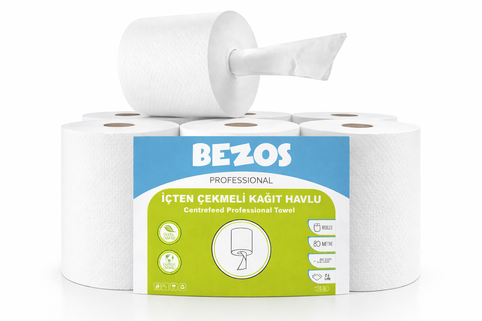 Bezos Professional İçten Çekmeli Kağıt Havlu 6’lı Koli | Endüstriyel &amp; Yoğun Kullanım