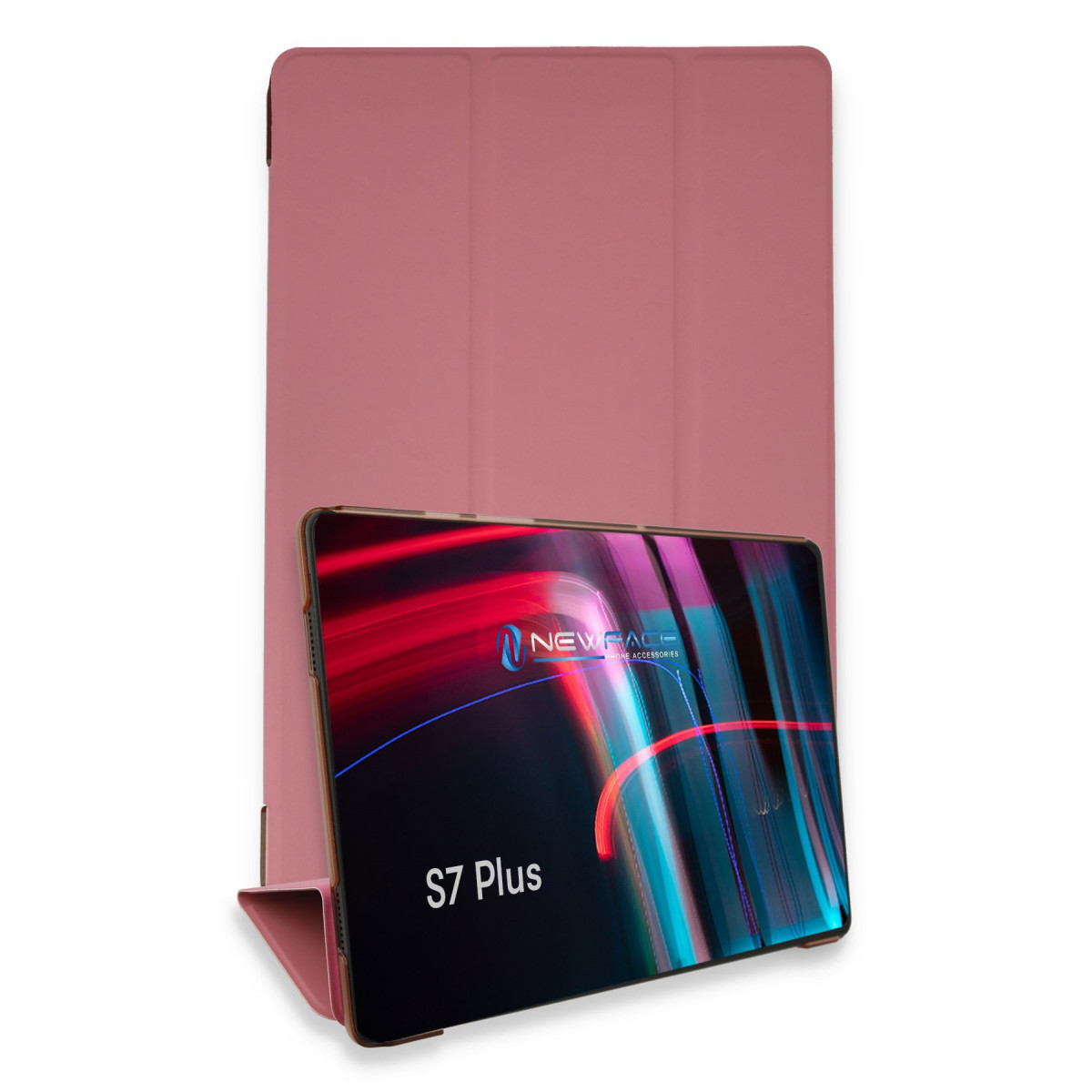 Galaxy T970 Tab S7 Plus 12.4 Kılıf Tablet Smart Kılıf - Pembe