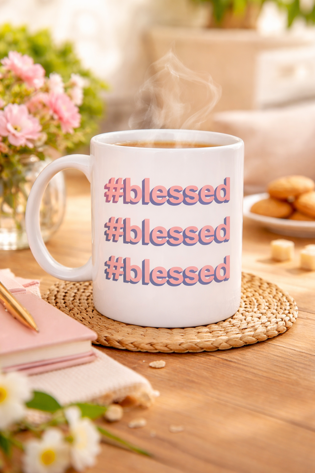 #Blessed Yazılı Porselen Kupa Model 34 – Motivasyonlu Kahve Kupası - Günlük Kullanım &amp; Hediye