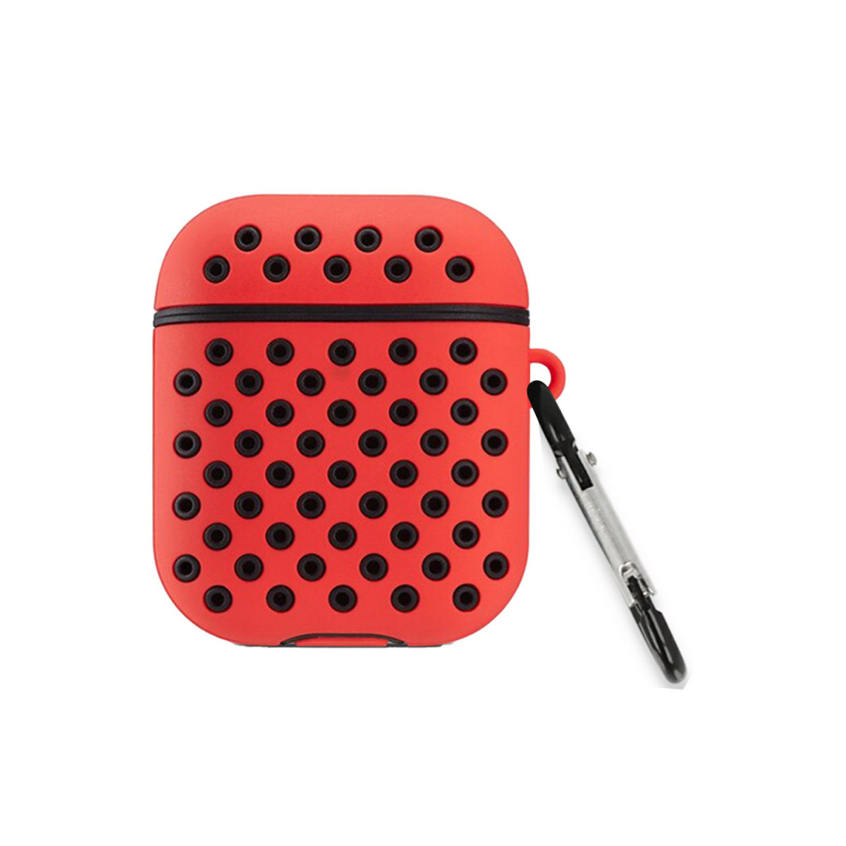 Airpods 2 (2.nesil) Spor Delikli Kılıf - Kırmızı-Siyah