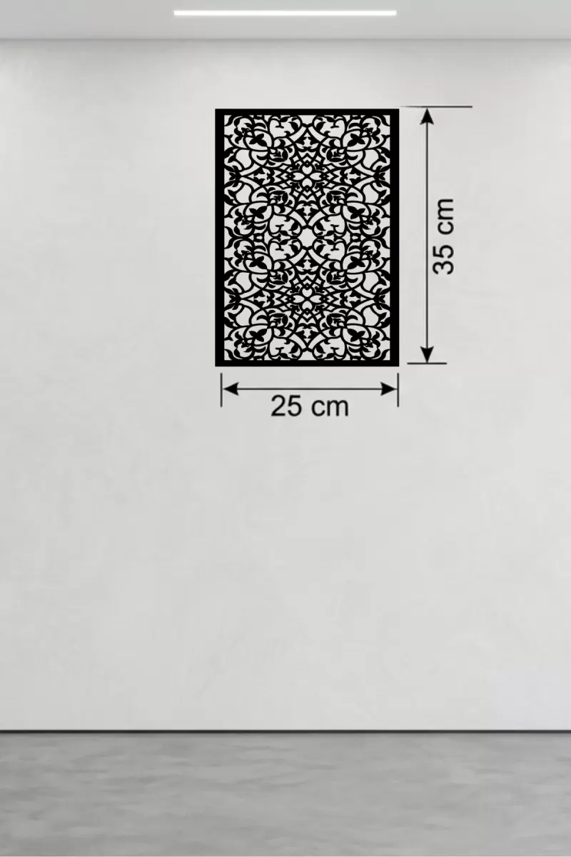 Floral Mandala Tasarım Ahşap Duvar Tablosu - 25x35 cm Lazer Kesim Dekoratif Pano