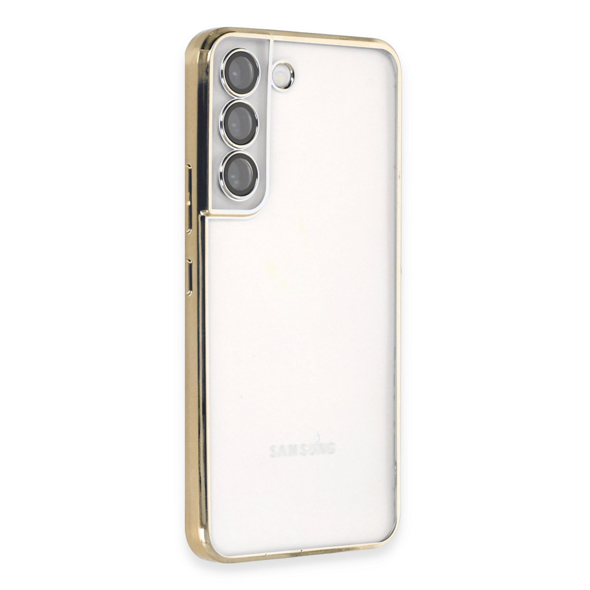 Galaxy S22 Kılıf Razer Lensli Silikon - Gold