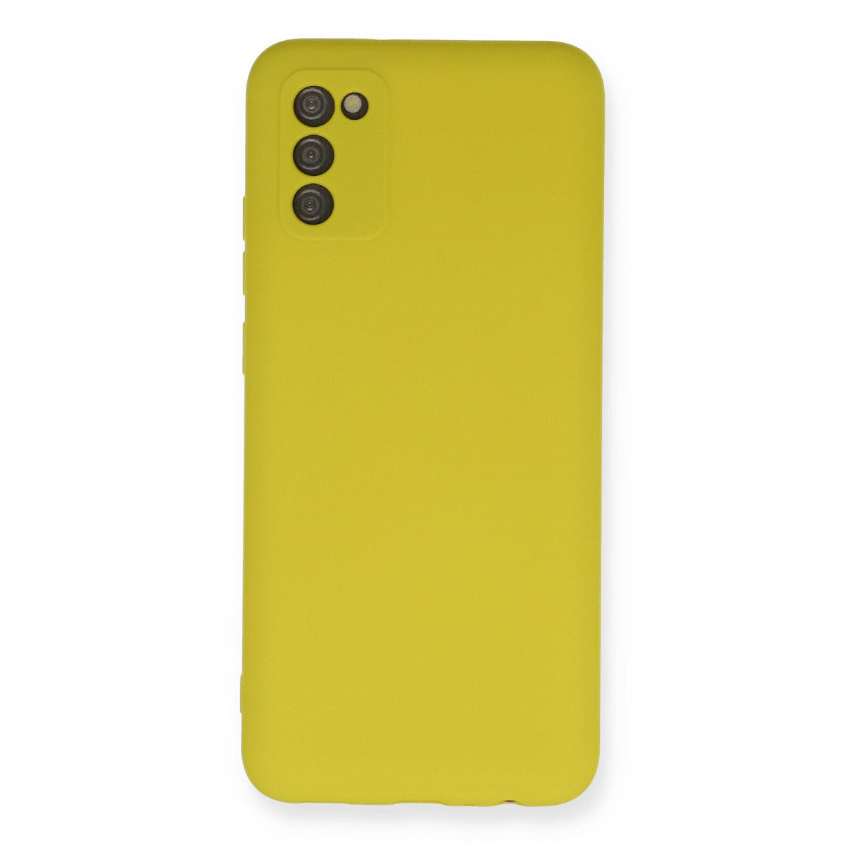 Galaxy A02S Kılıf Nano içi Kadife Silikon - Sarı