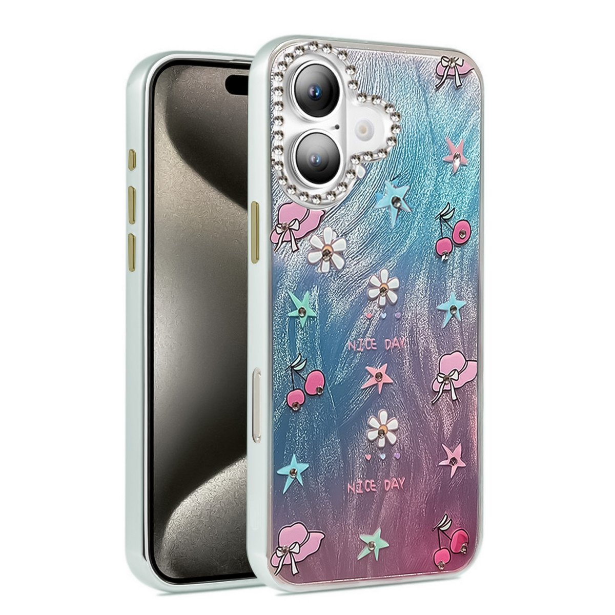iPhone 16 Kılıf Blade Aynalı Desenli Kapak - Desen 4