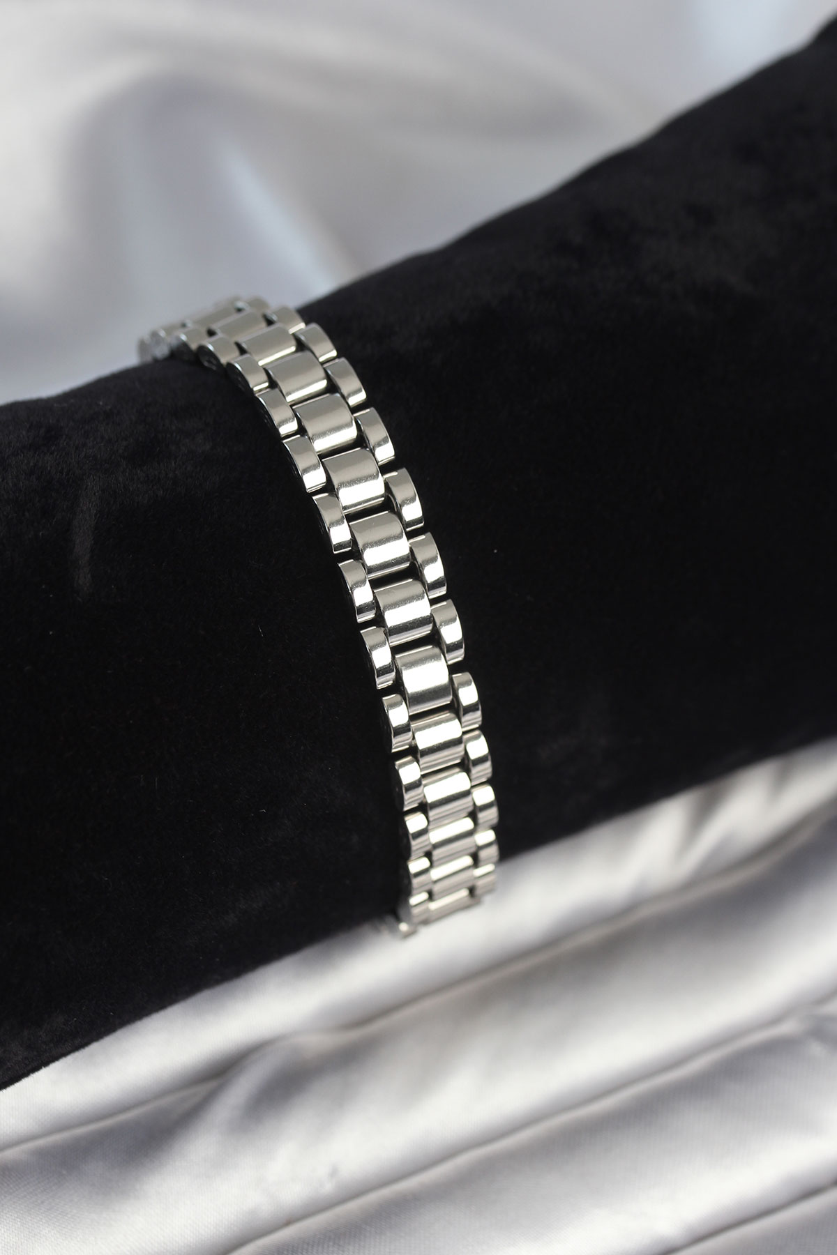 316L Çelik Gümüş Renk 9 mm Kalınlık Erkek Bileklik