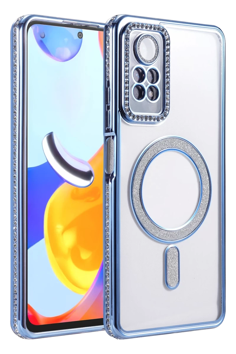 Xiaomi Redmi Note 12 Pro 4G Uyumlu Joke Simli Magneticsafe Kılıf - Mavi
